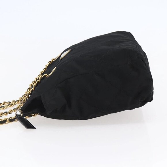 PRADA Quilted Chain Shoulder Bag Nylon Black Gold - Picture 3 of 16